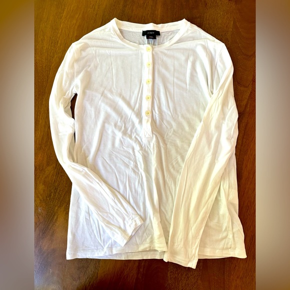 J. Crew Tops - Relaxed fit slinky J. Crew henley xxs nwot white